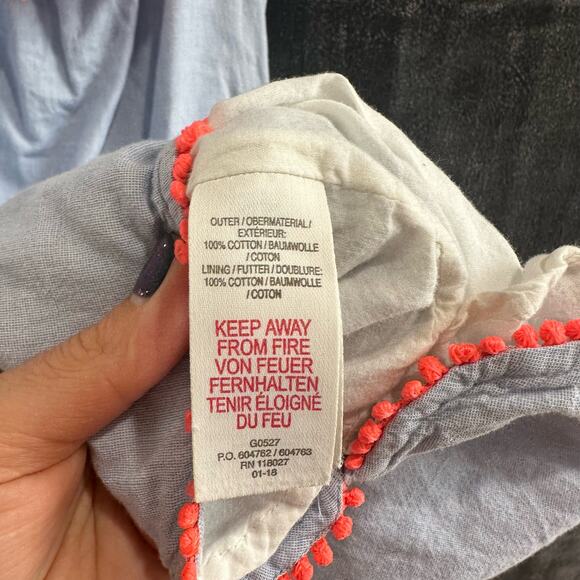 Boden Soft Blue Chambray Romper Pockets Stretchy Waist Size 13-14Y 164cm - Picture 5 of 5